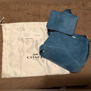 Coach Bleecker Suede Bag and Pouch Duo